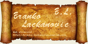 Branko Lackanović vizit kartica
